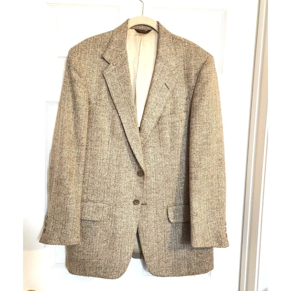 Kuppenheimer Mens Vintage Tweed Herringbone Wool Blazer Sports Jacket